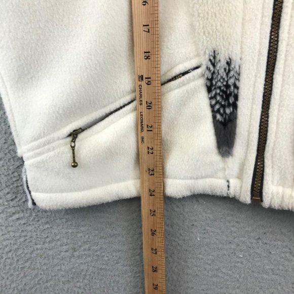 Vintage 90s  Canada Pine Tree Sherpa Sweater Fleece Vest size L - Picture 4 of 8